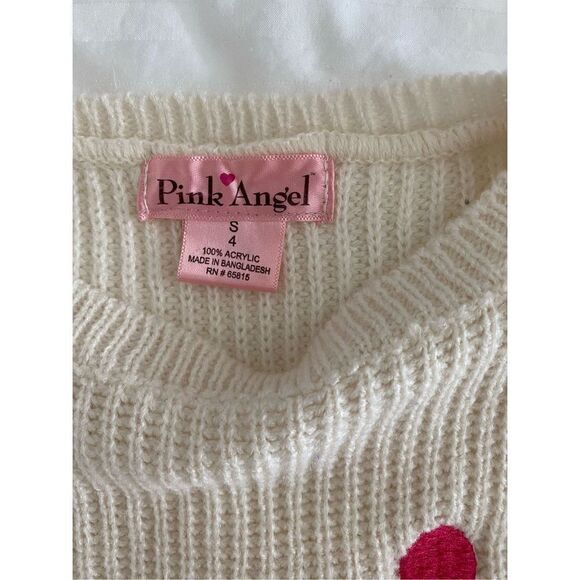 Pink Angel Toddler Girl Acrylic Heart Sweater 4T - Picture 5 of 5